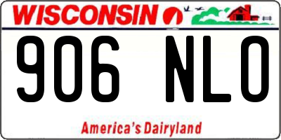 WI license plate 906NLO