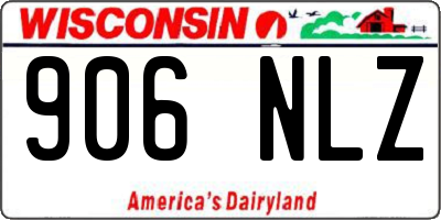 WI license plate 906NLZ