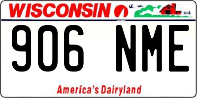 WI license plate 906NME