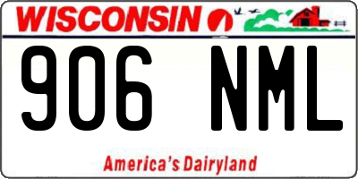 WI license plate 906NML