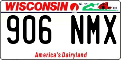 WI license plate 906NMX