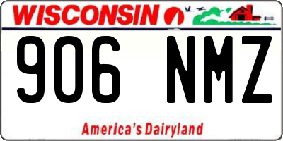 WI license plate 906NMZ
