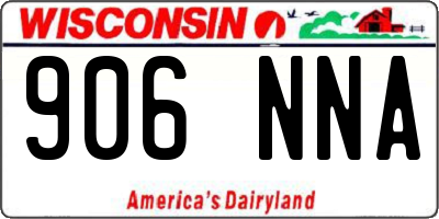 WI license plate 906NNA