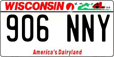 WI license plate 906NNY