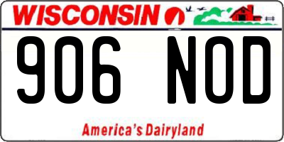 WI license plate 906NOD