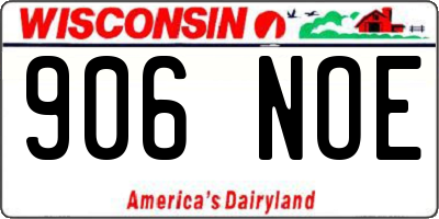 WI license plate 906NOE