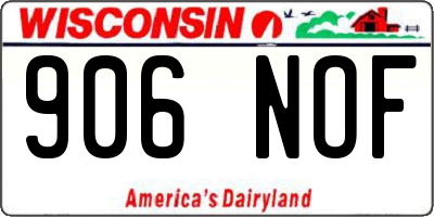 WI license plate 906NOF