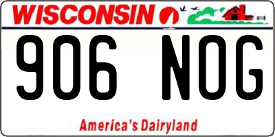 WI license plate 906NOG