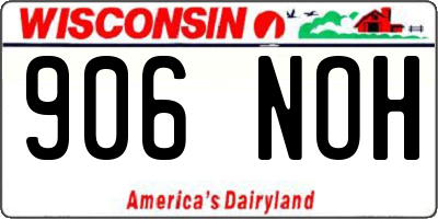 WI license plate 906NOH