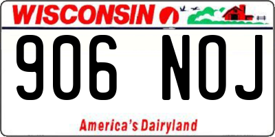 WI license plate 906NOJ