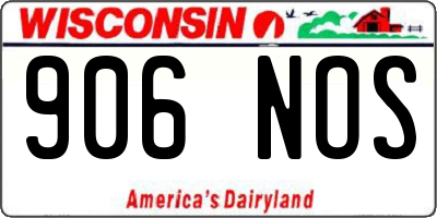 WI license plate 906NOS