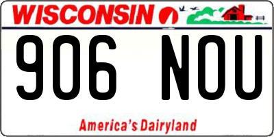 WI license plate 906NOU