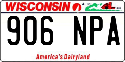 WI license plate 906NPA