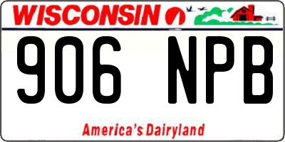 WI license plate 906NPB