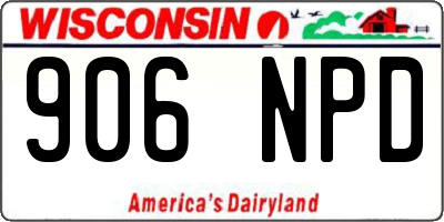 WI license plate 906NPD