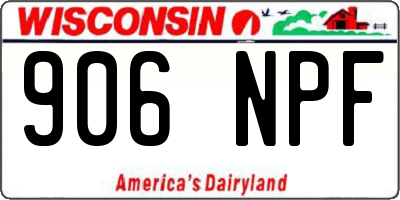WI license plate 906NPF
