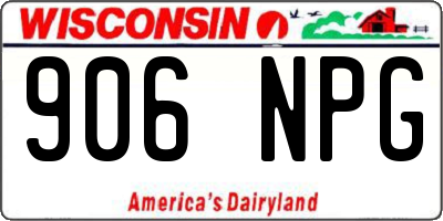 WI license plate 906NPG