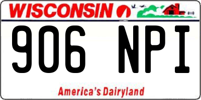 WI license plate 906NPI