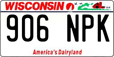 WI license plate 906NPK