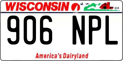 WI license plate 906NPL