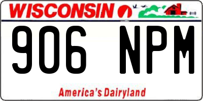 WI license plate 906NPM