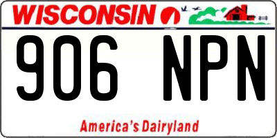 WI license plate 906NPN