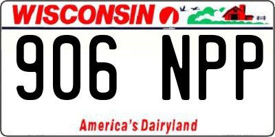 WI license plate 906NPP