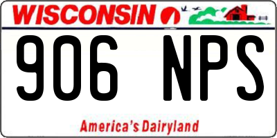 WI license plate 906NPS