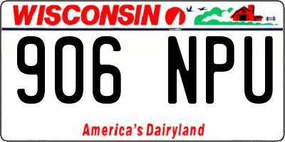WI license plate 906NPU
