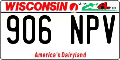 WI license plate 906NPV
