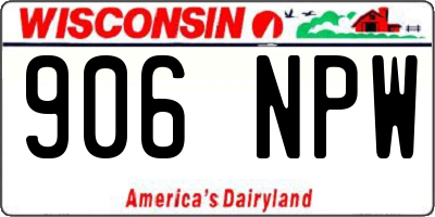 WI license plate 906NPW