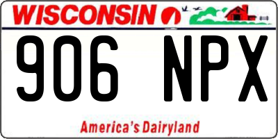 WI license plate 906NPX