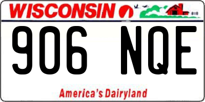 WI license plate 906NQE