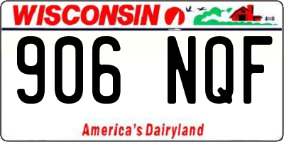 WI license plate 906NQF