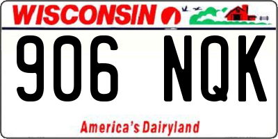 WI license plate 906NQK