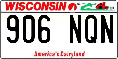 WI license plate 906NQN