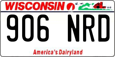 WI license plate 906NRD