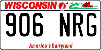 WI license plate 906NRG