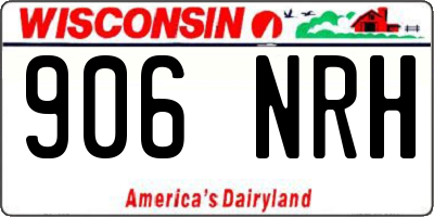 WI license plate 906NRH