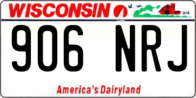WI license plate 906NRJ
