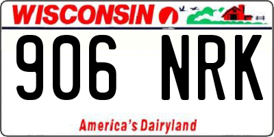 WI license plate 906NRK