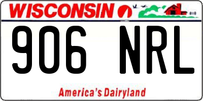 WI license plate 906NRL