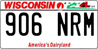 WI license plate 906NRM