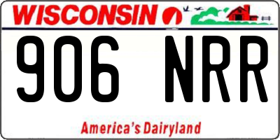 WI license plate 906NRR