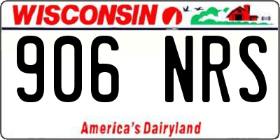 WI license plate 906NRS