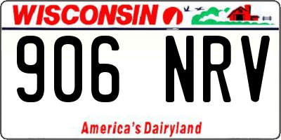WI license plate 906NRV