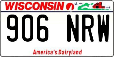 WI license plate 906NRW