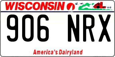 WI license plate 906NRX