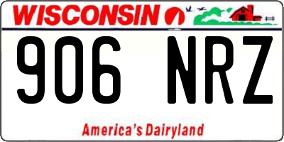 WI license plate 906NRZ