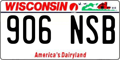WI license plate 906NSB